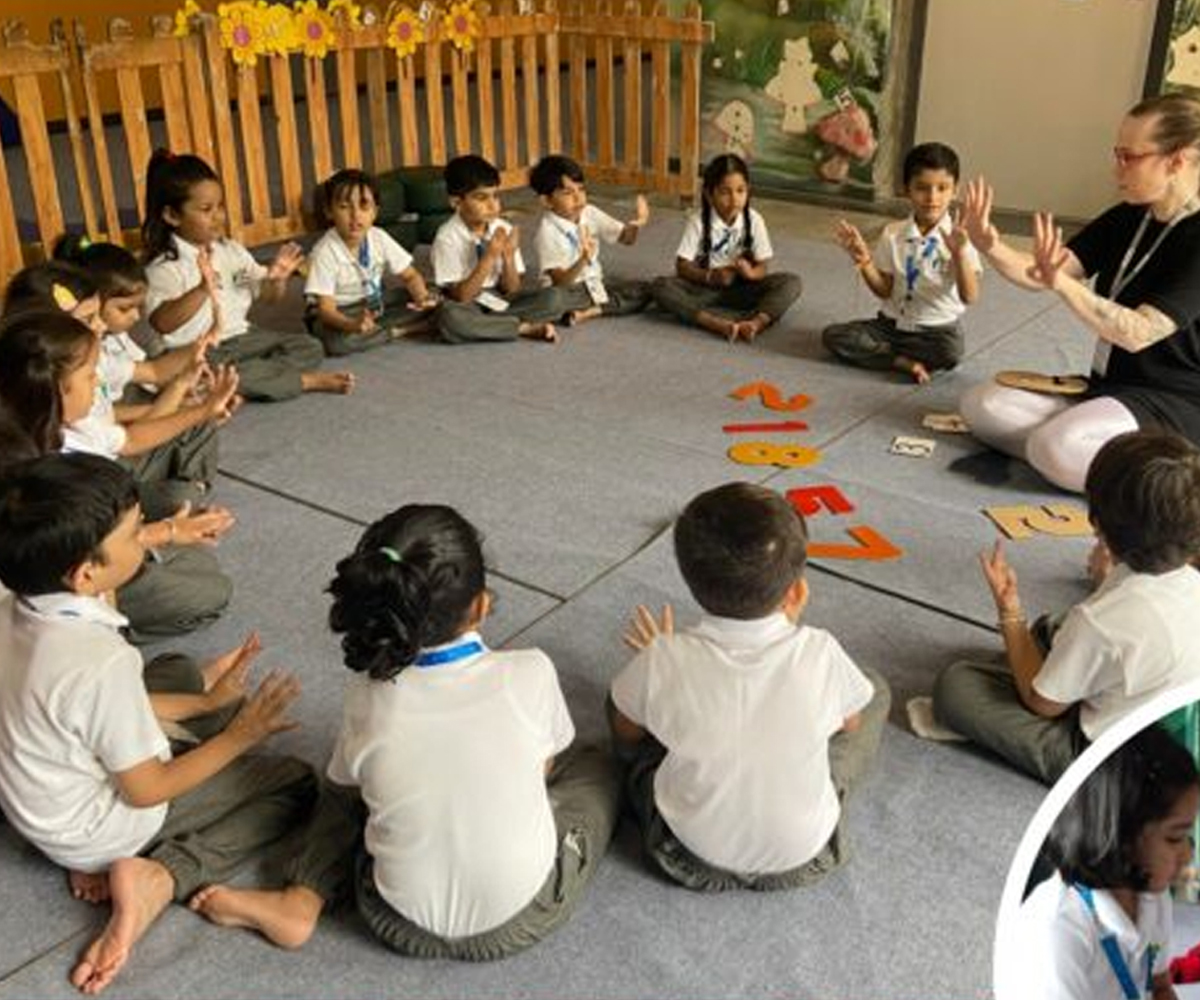 Children engaged in learning activities at Fisthane's pre-primary education program in Mumbai